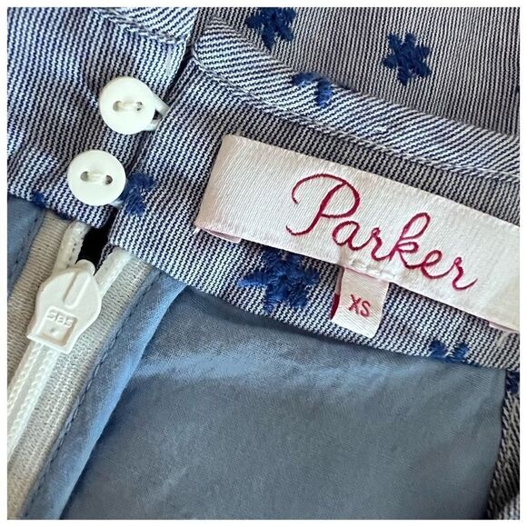 PARKER Stars Dots Tie Waist Sleeveless Mini Dress Sz XS - Picture 8 of 12